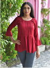 Red Colour PEAFOWL PEAFOWL VOL-72 Latest Fancy Designer Party Wear Pure Rayon Neckline Top Collection 1094